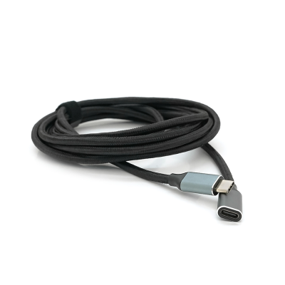 Подовжувач Type-C to Type-C (USB 3.2 GEN2 male to female), обплетення, Black, довжина 3м, підтримка 100W/10Gbps, 4K60HZ audio/video outpout, BOX