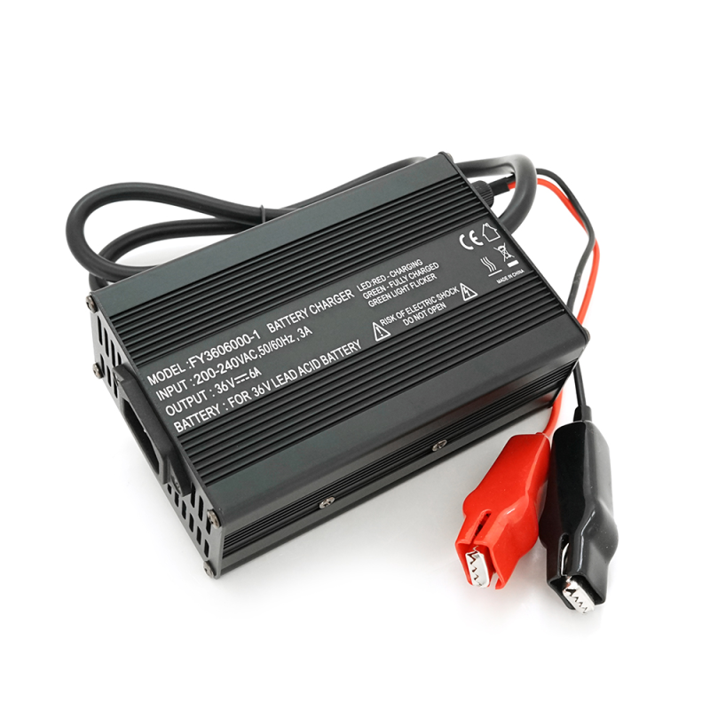 Зарядний пристрій для акумулятора AGM 36V,6A,+ крокодили,135x90x50mm