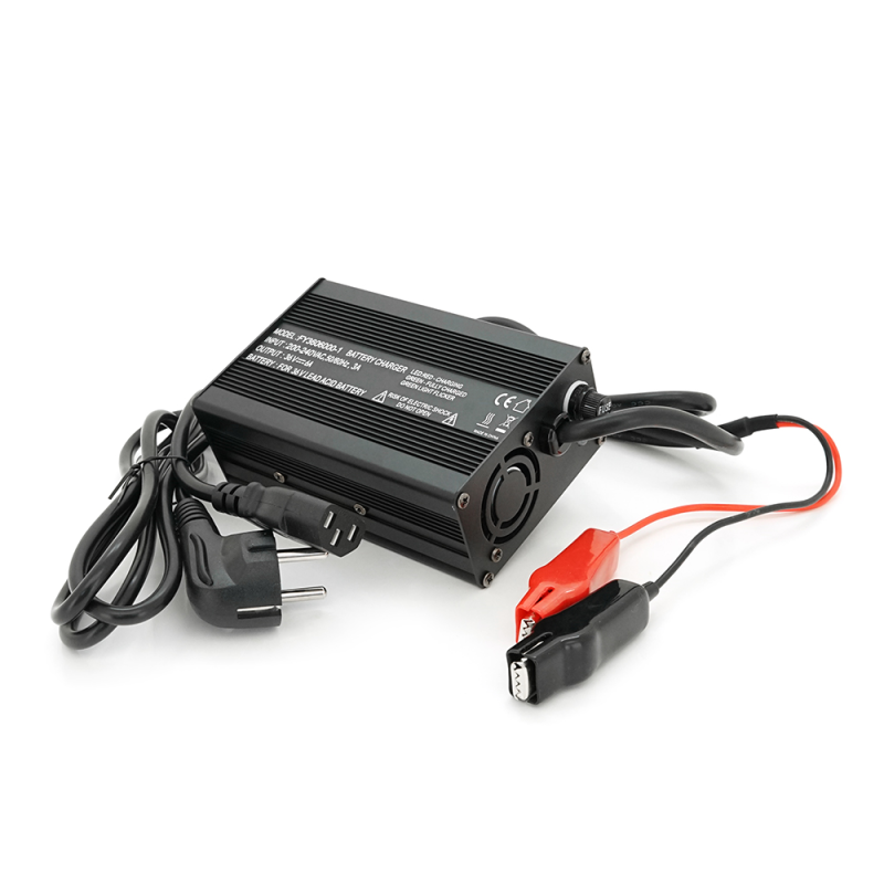 Зарядний пристрій для акумулятора AGM 36V,6A,+ крокодили,135x90x50mm