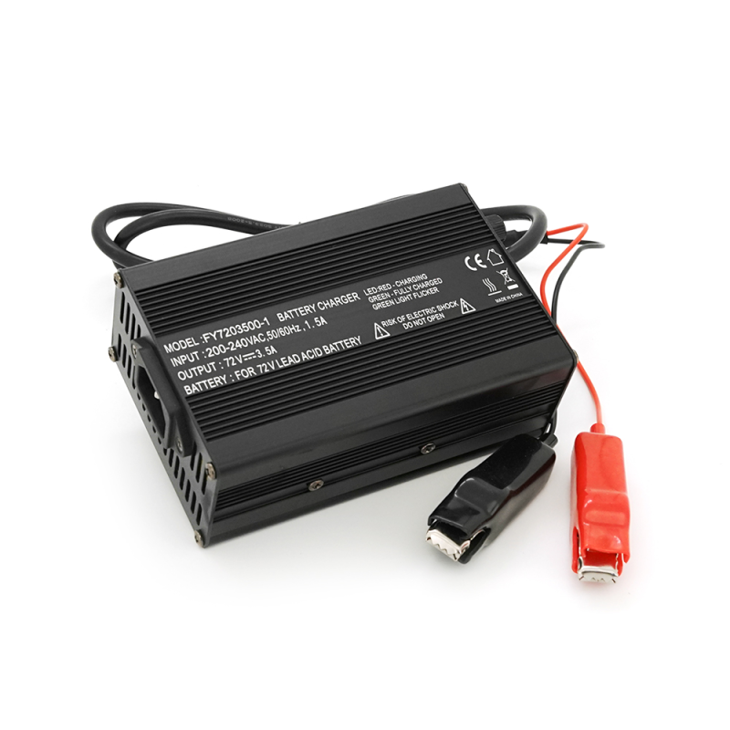 Зарядний пристрій для акумуляторів AGM 72V, 3.5A, + крокодили, 135x90x50mm