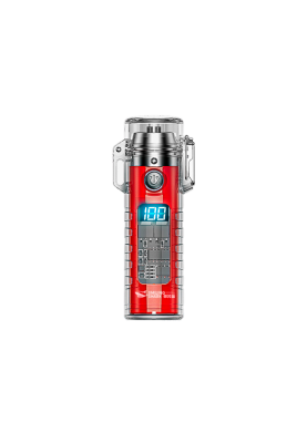 Ліхтар-шокер із запальничкою KY-RD, LED 3 режими, дальність 150м, Li-ion 260mAh, Type-C, IP56, 95x28mm, Red, BOX