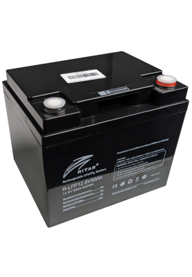 Акумуляторна батарея із bluetooth Ritar LiFePO4 12,8V 50Ah 640Wh (198х166х169 мм), 6.5kg Q1