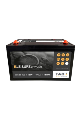 Акумуляторна батарея TAB LiFePO4 HD12-100 PREMIUM, 12V 100Ah 1280Wh, M8, 330x173x212mm, 13.6 кг