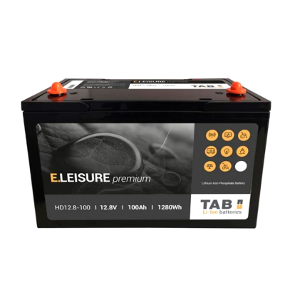 Акумуляторна батарея TAB LiFePO4 HD12-100 PREMIUM, 12V 100Ah 1280Wh, M8, 330x173x212mm, 13.6 кг