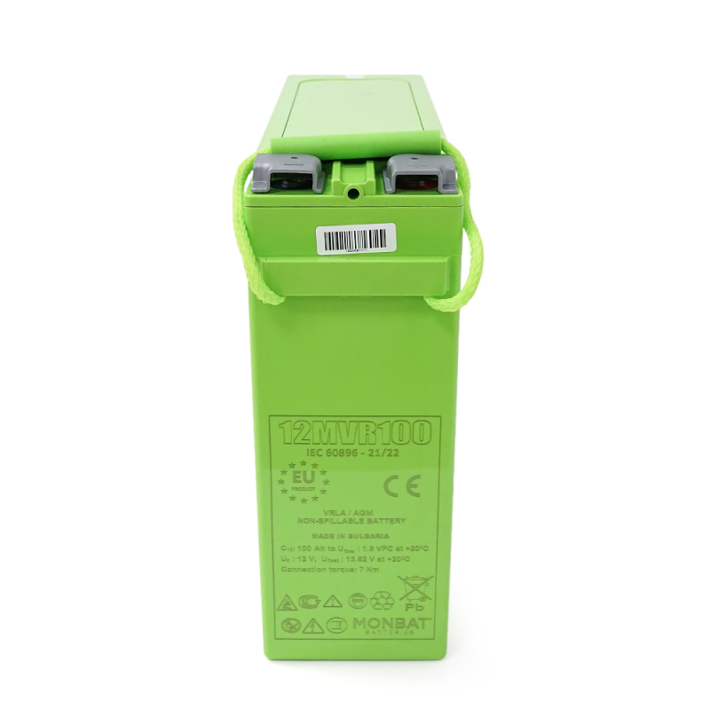 Акумуляторна батарея MONBAT FRONT TERMINAL 12MVR100 AGM 12V/100 Ah, 398x110x286 мм, 32,9 кг