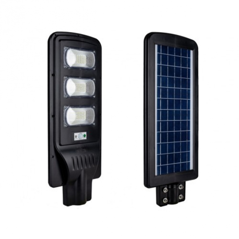 Вуличний ліхтар Vargo із сонячною батареєю на стовп 3VPP, 1 режим, корпус-міцний пластик, 120W, 6500K, 5400Lm, ip66, вбудований акум, Black, Box
