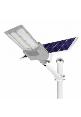 Вуличний ліхтар Vargo HYBRID Solar із сонячною батареєю+220V на стовп 3VPP, 1 режим, 200W, ip65, вбудований акумулятор 15000mah, White, Box