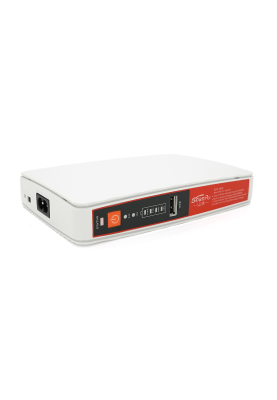 UPS для роутерів/комутаторів ECO-1825, 18W, OUT:USB-5V, DC-5V/9/12V, POE-15/24V, 1/2A, LiFePo4 8000mAh, 160x105x33mm, 0.4kg, White, BOX