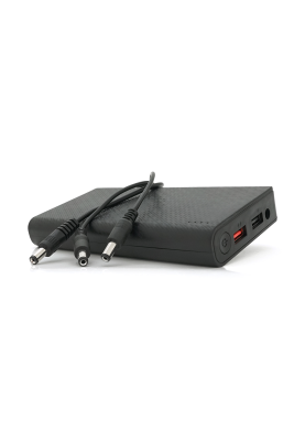 Портативний Power Bank18W для роутерів з функцією ДБЖ 5V, Output: USB 5V/2A, DC9V,2.7A/12V1.5A, 14000mAh(7*2000mAh), 155х75х23мм, 460грам, Black, BOX