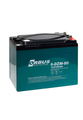 Тягова акумуляторна батарея ORBUS 6-DZM-80, 12V 80Ah, 222*122*176, 13.5 kg