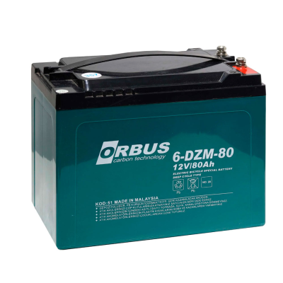 Тягова акумуляторна батарея ORBUS 6-DZM-80, 12V 80Ah, 222*122*176, 13.5 kg