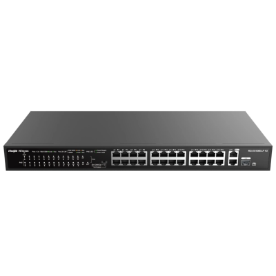 24-портовий некерований PoE комутатор Ruijie Reyee RG-ES126S-P V2, 24x10/100BASE-TX та 2x10/100/1000BASE-T+ 1 Combo port
