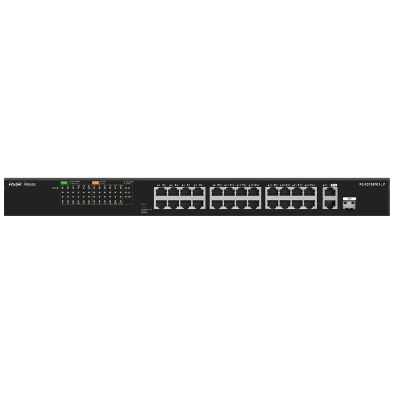 26-портовий 10/100Мб некерований PoE Ruijie Reyee RG-ES126FGS-LP
