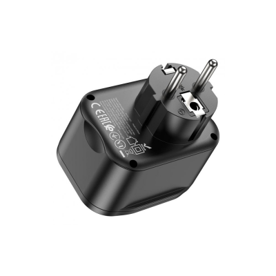 Мережевий фільтр HOCO NS3 на 1 розетку + 2 USB + USB-C, 20W, 220В, Black Мережевий фільтр HOCO NS3 на 1 розетку + 2 USB + USB-C, 20W, 220В, Black