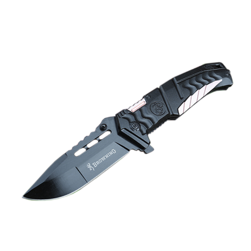 Ніж складний Browning-117, алюміній + сталь, довжина 215 мм, 200 гр, Black