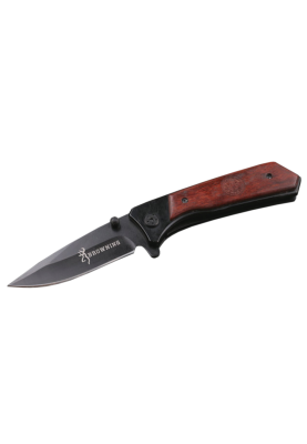 Ніж складаний Browning-331 Black Titanium, сталь + дерево, довжина 202 мм, 200 гр, Black