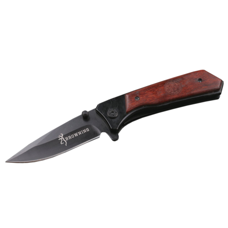 Ніж складаний Browning-331 Black Titanium, сталь + дерево, довжина 202 мм, 200 гр, Black