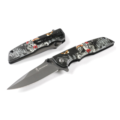 Ніж складаний Browning-DA80-1, ручка сталь з малюнком, довжина 225 мм, 265 гр, Box