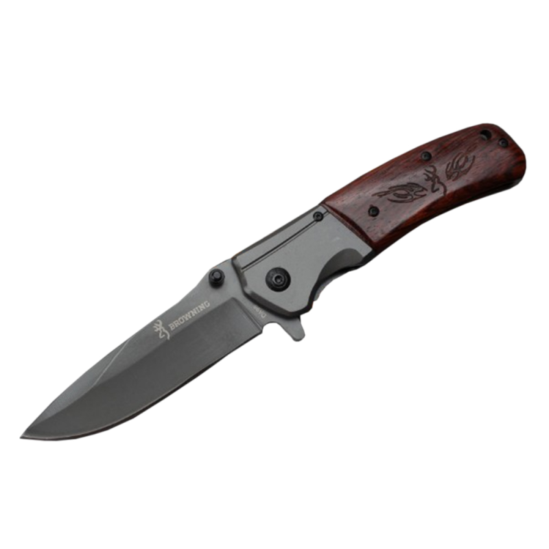Ніж складний Browning-DA98, ручка сталь + дерево, довжина 223 мм, 238 гр, Box