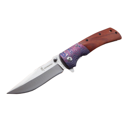 Ніж складний Browning-DA142, ручка сталь + дерево з малюнком, довжина 228 мм, 247 гр, Box