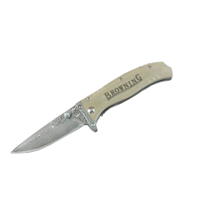Ніж складний Browning-F107 Damascus, ручка дамаська сталь, довжина 178 мм, 160 гр, Box