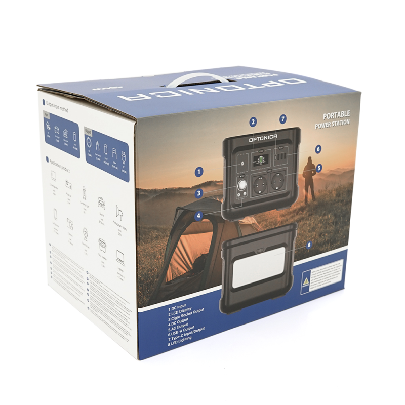 Зарядна станція Optonica B400-A1. Ємність 320Wt/h, Потужність 400Вт. Out:2xAC230, 2хDC13.3V/10A, USB-3x5V/2.4A, Type-C 60W(PD), 237х195х190мм. 5.9кг