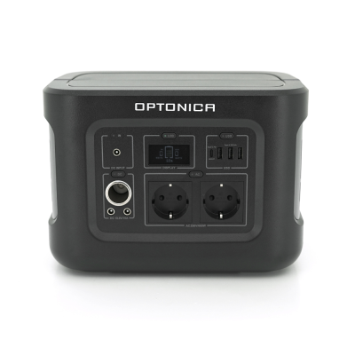 Зарядна станція Optonica B600-A1. Ємність 512Wt/h, Потужність 600Вт. Out:2xAC230, 2хDC13.3V/10A, USB-3x5V/2.4A, Type-C 100W(PD), 290х210х204мм. 7.9кг