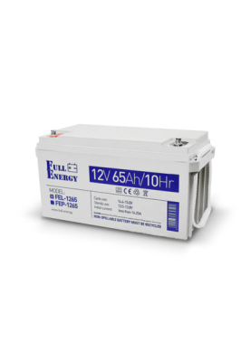 Акумулятор гелевий Full Energy FEL-1265, 12В 65Ач, 350x180x167 мм, вага 20 кг