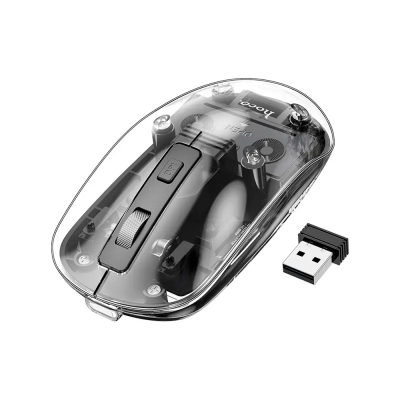 Миша бездротова HOCO GM29, 1600DPI, 2.4GHZ, Black/Transparet, Blister