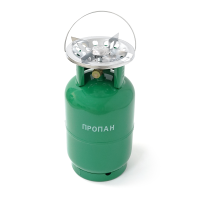 Газовий балон GL-12 5кг(12л), тиск 18BAR + пальник 20354, Green, Q2