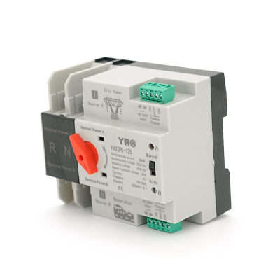 Автомат введення резерву (АВР) двополюсний YRQ2PC-125, 220V/125A на DIN-рейку для генераторів Автомат введення резерву (АВР) двополюсний YRQ2PC-125, 220V/125A на DIN-рейку для генераторів