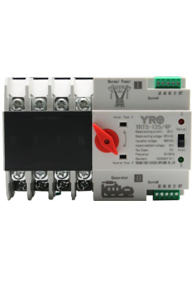 Автомат введення резерву (АВР) чотириполюсний YRQ2PC-125, 400V/125A на DIN-рейку для генераторів