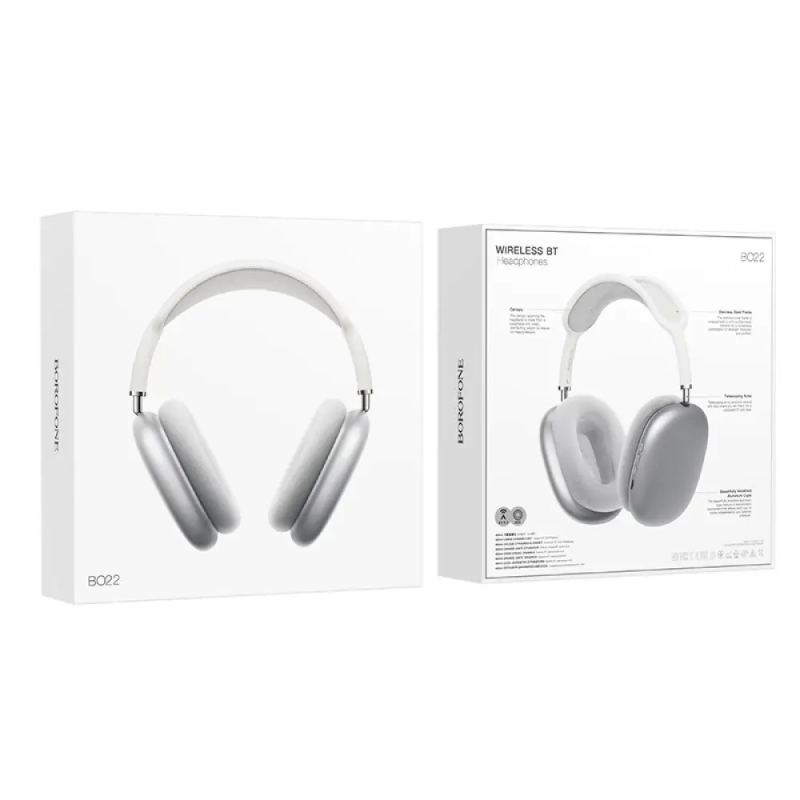 Навушники Bluetooth Borofone BO22, Silver, Box