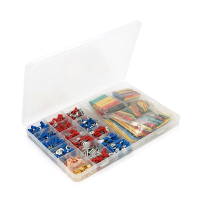 Набір клем холодного пресування в боксі, з набором термозбіжних кольорових трубок, 678шт.