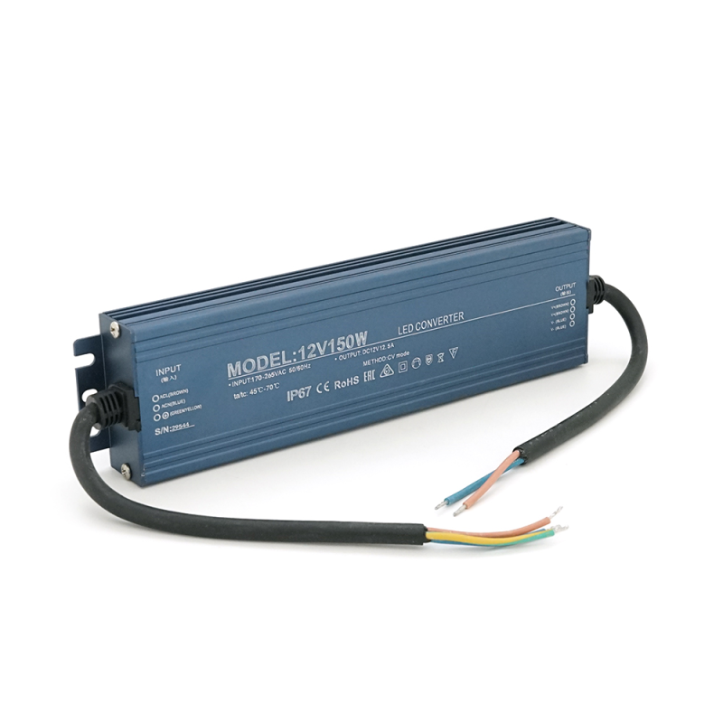 Імпульсний блок живлення герметичний (Led Converter) 12V 150W, IP67, 225х25х57 мм, Box