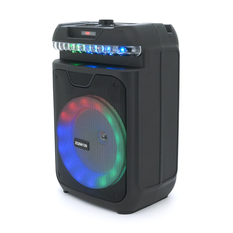 Акустична система з підсвічуванням ZQS8139, 15W, вбудований акум 3600mAh, живлення від USB кабелю, Black, Box
