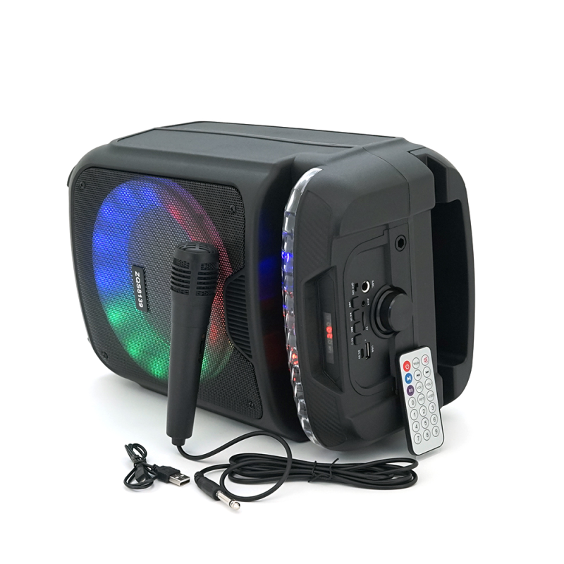 Акустична система з підсвічуванням ZQS8139, 15W, вбудований акум 3600mAh, живлення від USB кабелю, Black, Box