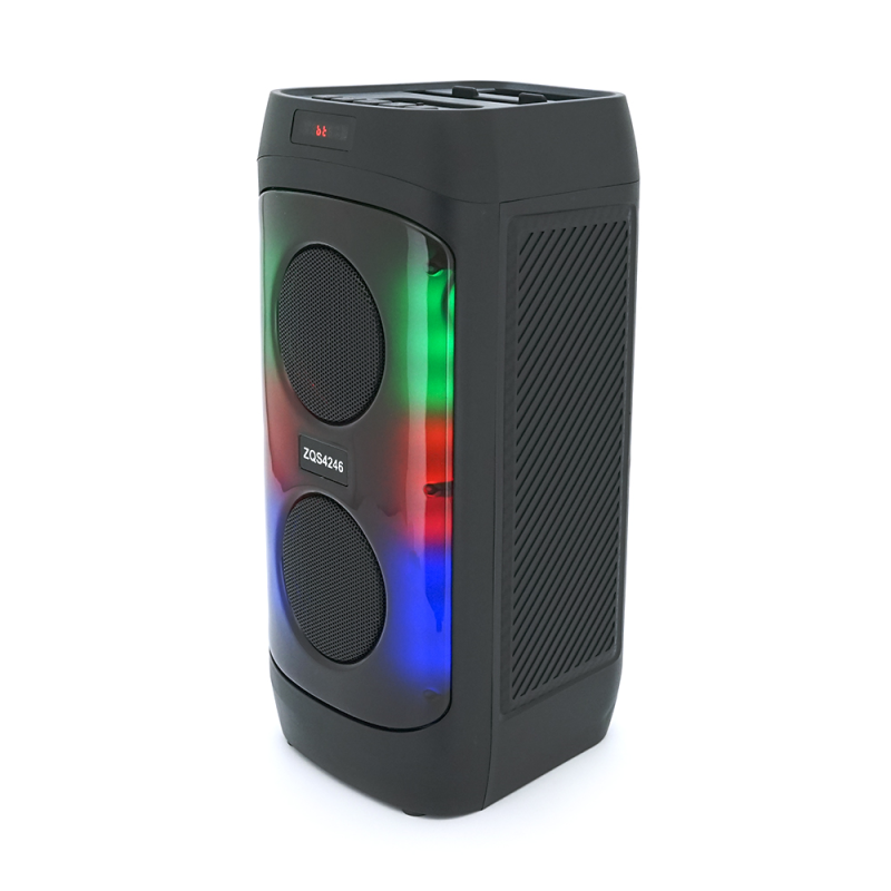 Акустична система з підсвічуванням ZQS4246, 2*15W, вбудований акум 3600mAh, живлення від USB кабелю, Black, Box