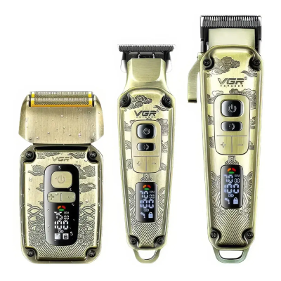 Комплект VGR 3 в 1 V-642, акумуляторна машинка для стрижки, триммер та електробритва, Box