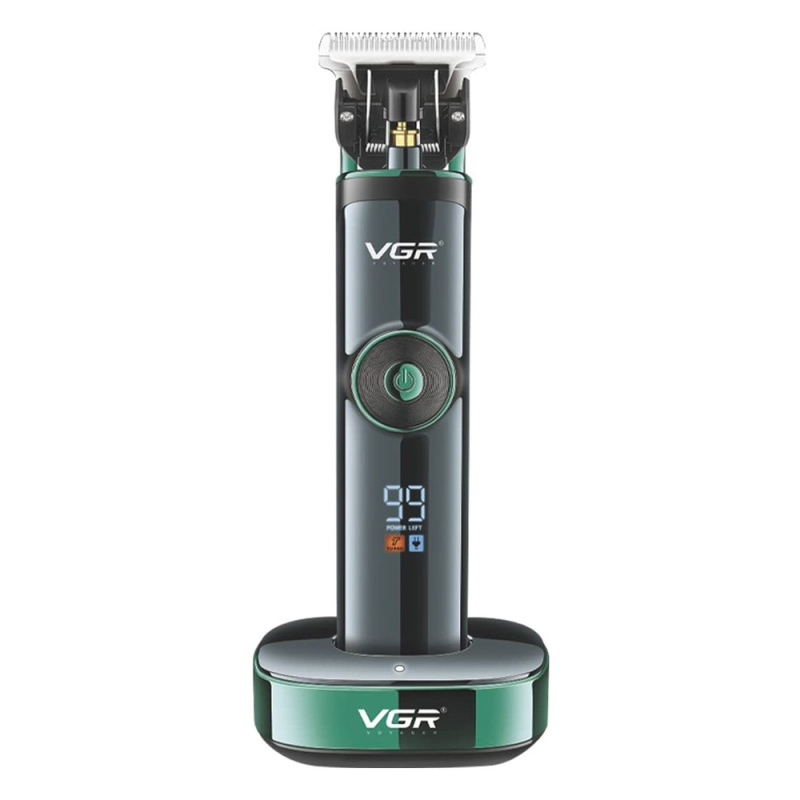 Акумуляторна машинка для стрижки VGR V-671, 4 насадки, LED display, Box