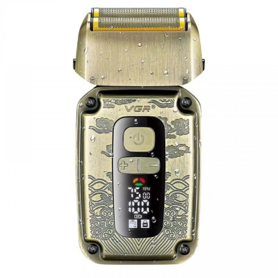 Електробритва VGR V-337, шейвер, подвійне лезо, 2 насадки, триммер, LED display, Box