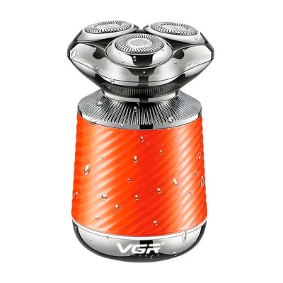 Електробритва VGR V-391 ORANGE, 3 насадки, IPX7, LED display, Box