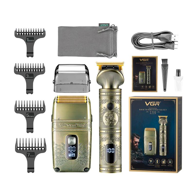 Комплект VGR 2 в 1 V-649, тример + шейвер, Box