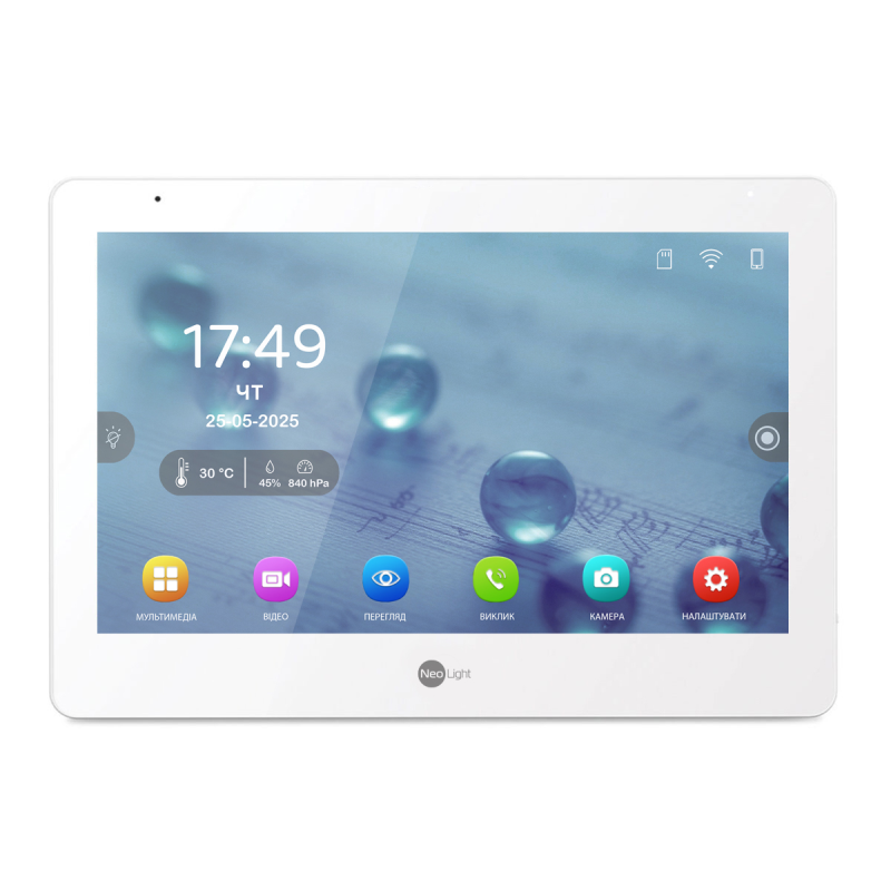 10-ти дюймовий сенсорний гібридний Full HD/IP відеодомофон з пам'яттю NeoLight MEZZO Hybrid