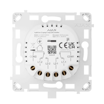 Реле для прохідного двоклавішного вимикача Ajax LightCore (2-gang/2-way)