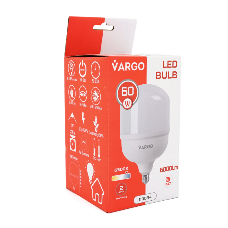 Лампа VG-60W E27 6500K 160*262мм 220V, Box
