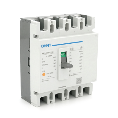 Автоматичний вимикач змінного струму CHINT NM1-250S/4300-200А 4P, 380 В. 200A. 8КА/400В; 10КА/800В. 165*140*87mm