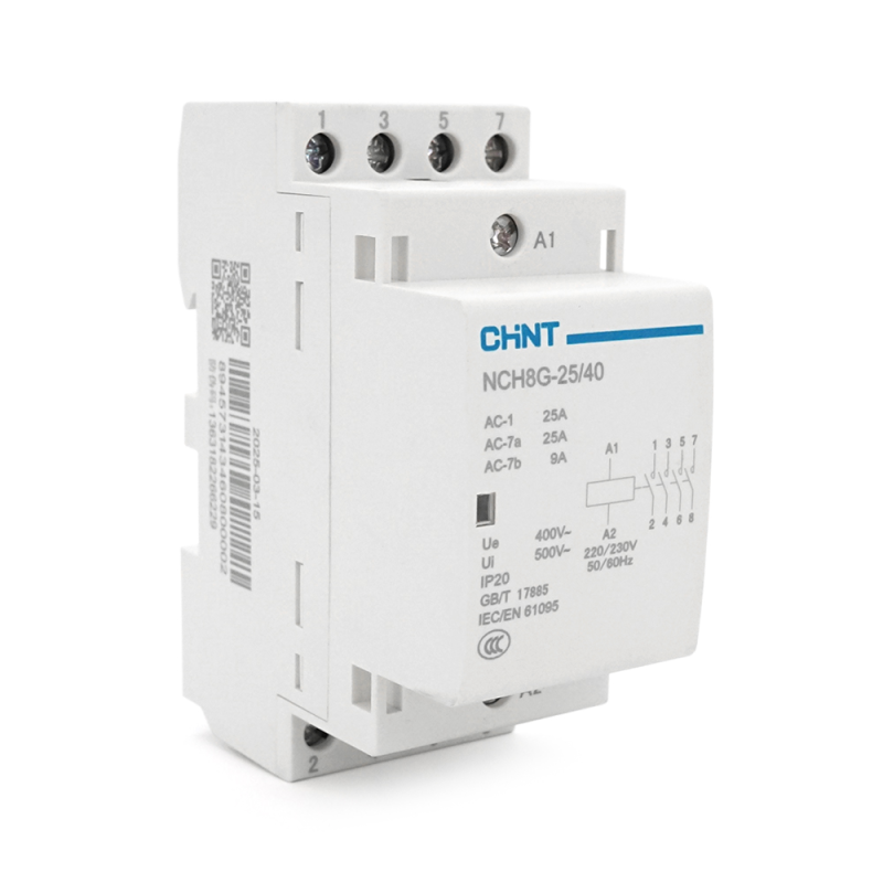 Контактор CHINT NCH8-25/40 220V,25А, 16kW, 4NO, на DIN-рейку, 85*65,5*36мм