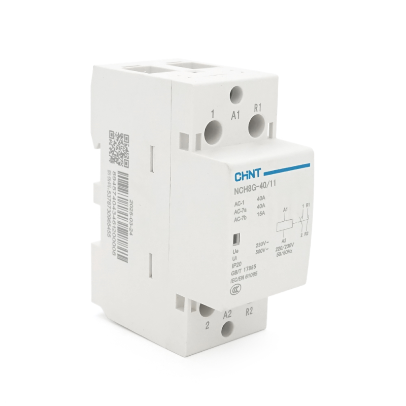 Контактор CHINT NCH8-40/11 220V,40А, 7.5kW, 1NC+1NO, на DIN-рейку, 85*65,5*36мм