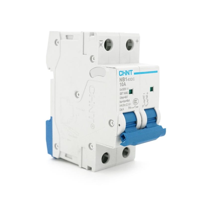 Автоматичний вимикач постійного струму CHNT NB1-63DC 2P C10 DC500V, 10A, 6kA, DIN, 86*36*49.5mm